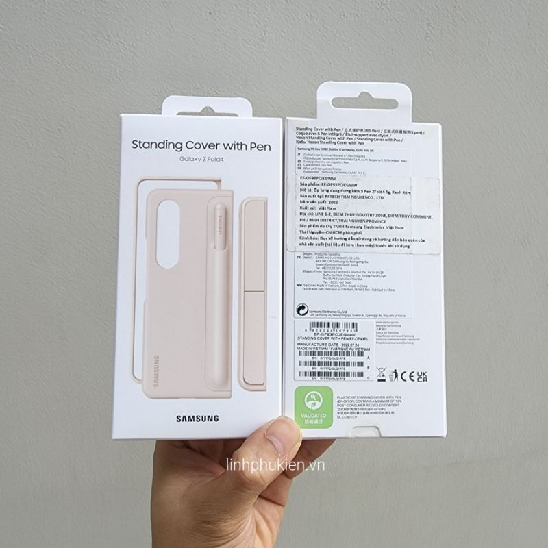 Ốp lưng kèm S Pen Samsung Galaxy Z Fold 4 Standing Cover With Pen - Hàng chính hãng