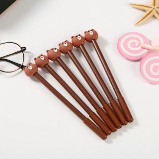 1 Bút Gel Hoạt Hình Hàn Quốc Đầu Silicon Gấu Sinh Viên Bút Trung Lập Học Sinh Kawaii Hoạt Hình Bút Trường Vật Dụng Văn Phòng