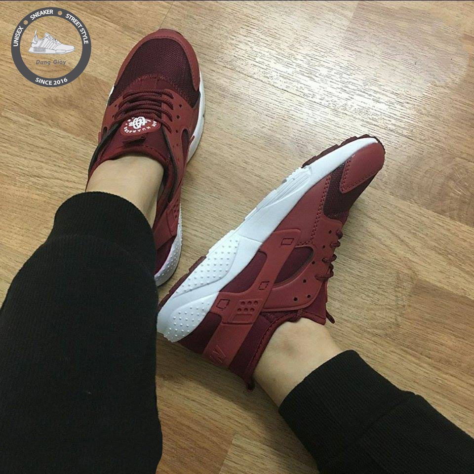 Giày sneaker nam nữ - Huarache đỏ mận