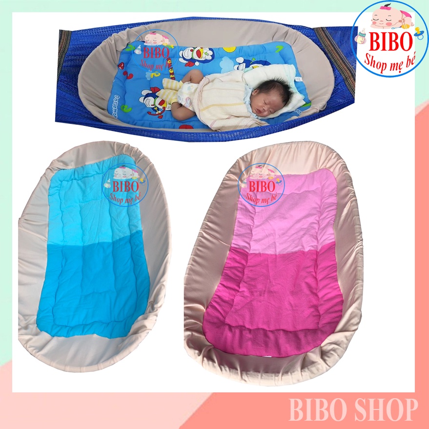 Nệm lót nôi tre CARA đặt võng an toàn cho bé vải trơn màu nhiều size