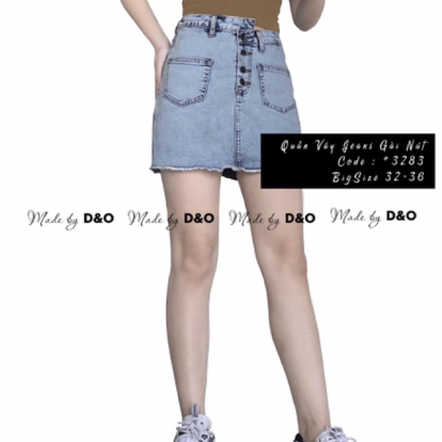 Quần Váy Jeans Size Đại To Xanh Đá - Có Quần Trong - Lưng Cao/Co Giãn Mạnh