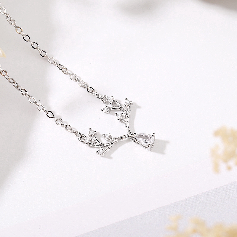 Vòng cổ mặt hình sừng hươu đính đá Zircon thời trang tuyệt đẹp | BigBuy360 - bigbuy360.vn
