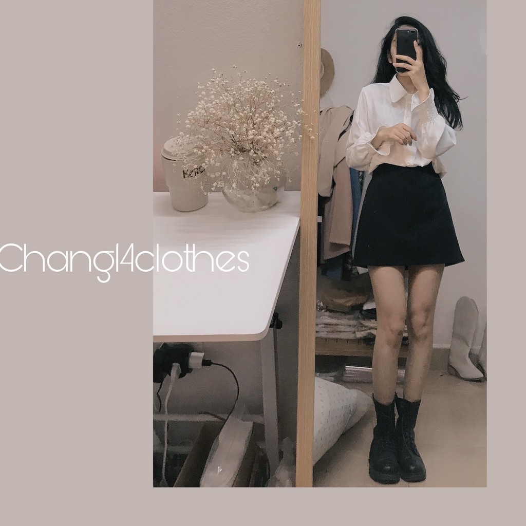 Áo sơ mi nữ trắng đi học tay dài bo nhúm cổ bẻ basic form rộng vừa - Sơ mi đi học sinh nữ trắng tay dài 5.0 | BigBuy360 - bigbuy360.vn