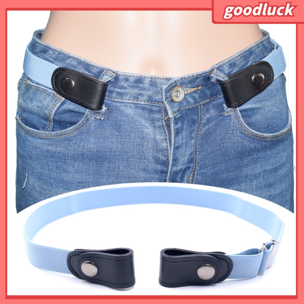 Dây Thắt Lưng Giả Da Co Giãn Không Khóa Có Thể Điều Chỉnh Thời Trang Cho Nam Nữ