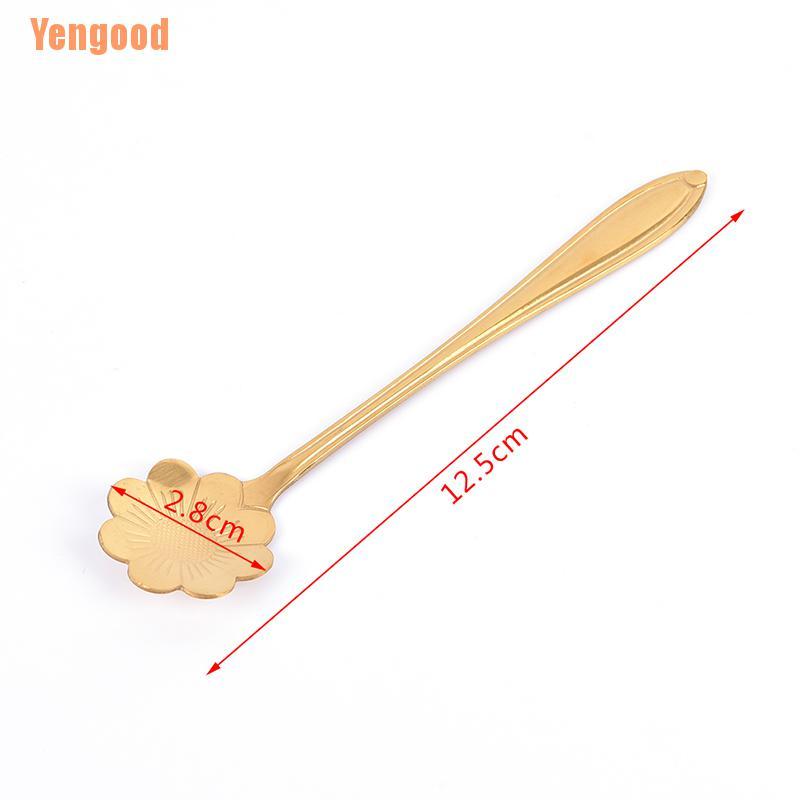 Muỗng uống trà hình bông hoa trang trọng bằng thép không gỉ tiện dụng