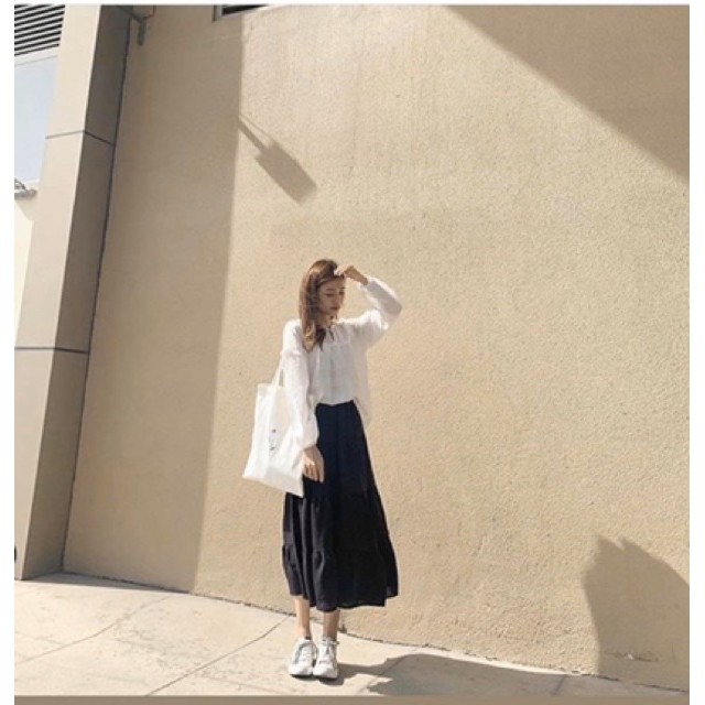 Chân váy tầng from dài Ceci Skirt from chuẩn dễ mix có 2 màu trắng và đen | BigBuy360 - bigbuy360.vn