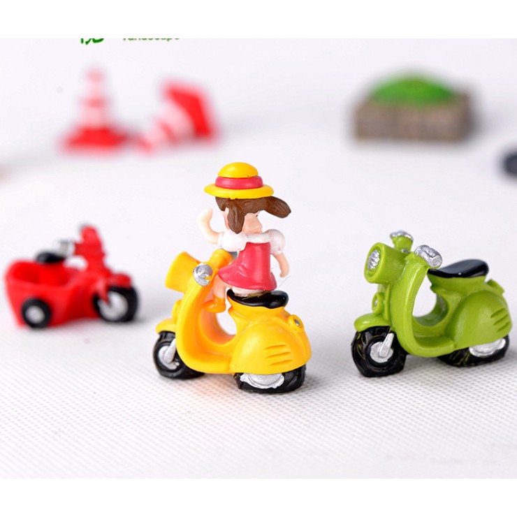 Mô hình xe vespa trang trí tiểu cảnh, nhà búp bê, DIY