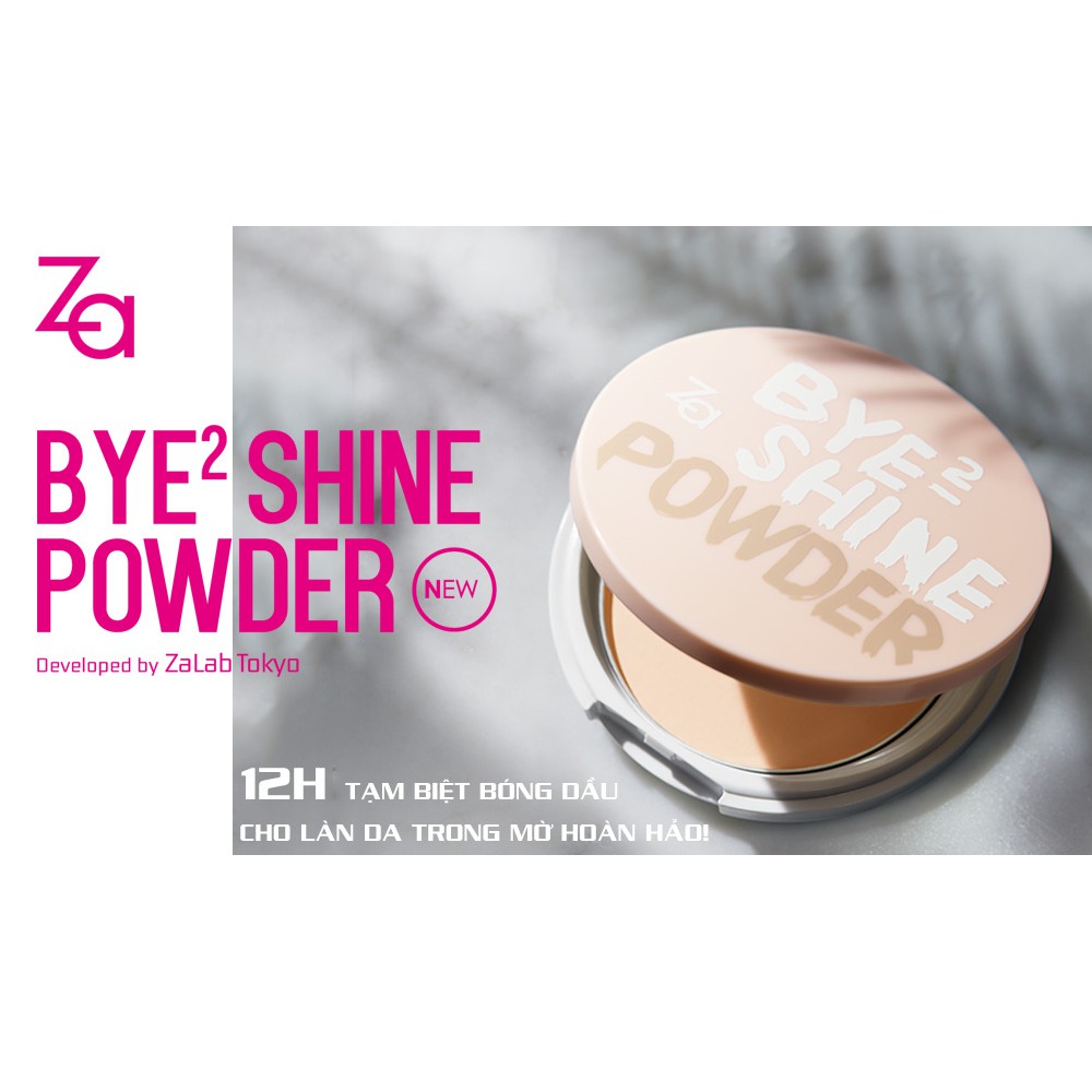 Phấn phủ kiềm dầu hoàn hảo Za Bye-bye Shine Powder - Natural TẶNG kèm gương cute