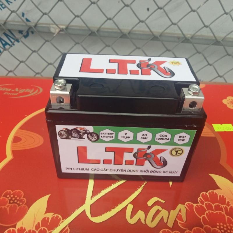 Ắc quy lithium 12.8v 6ah 120cca khởi động xe phổ thông 150cc