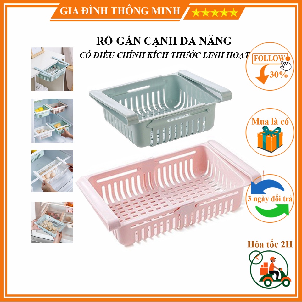 (𝗚𝗶𝗮́ 𝗦𝗶̉) Khay Rổ Nhựa Đa Năng Có Móc Gắn Dưới Ngăn Tủ Lạnh - Mặt Bàn để đồ Tiện dụng, Đa năng