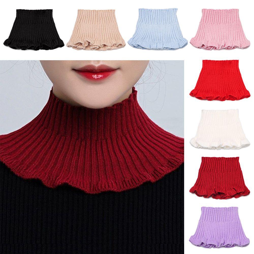 EUTUS Cổ Áo Giả Dệt Kim Chống Gió Tháo Rời Được Thời Trang
