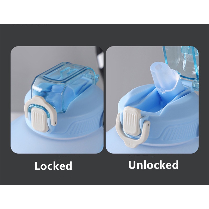 Bình Nước Thể Thao Ngoài Trời Không BPA Cỡ 1.5L/2.3L Có Ống Hút Tiện Dụng