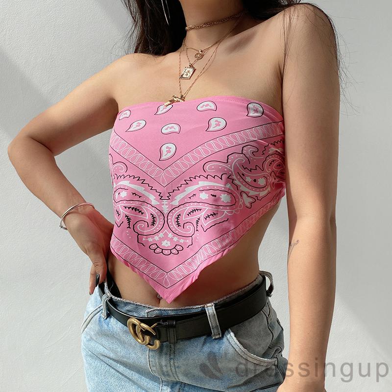 Áo croptop không tay họa tiết in ấn thời trang mùa hè quyến rũ cho nữ | BigBuy360 - bigbuy360.vn