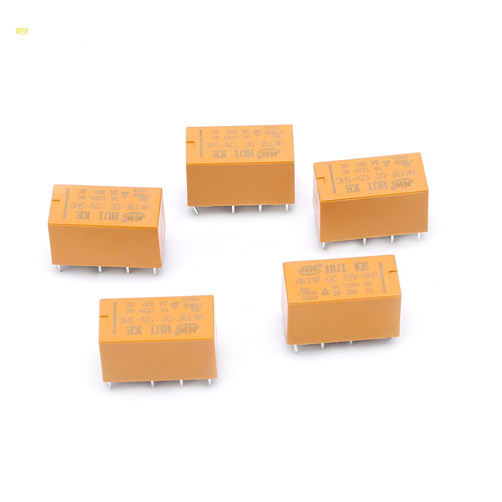 5 Rơ Le Mini HK19F-DC12V-SHG 1A 125V AC 2A 30V DC 8Pin DPDT