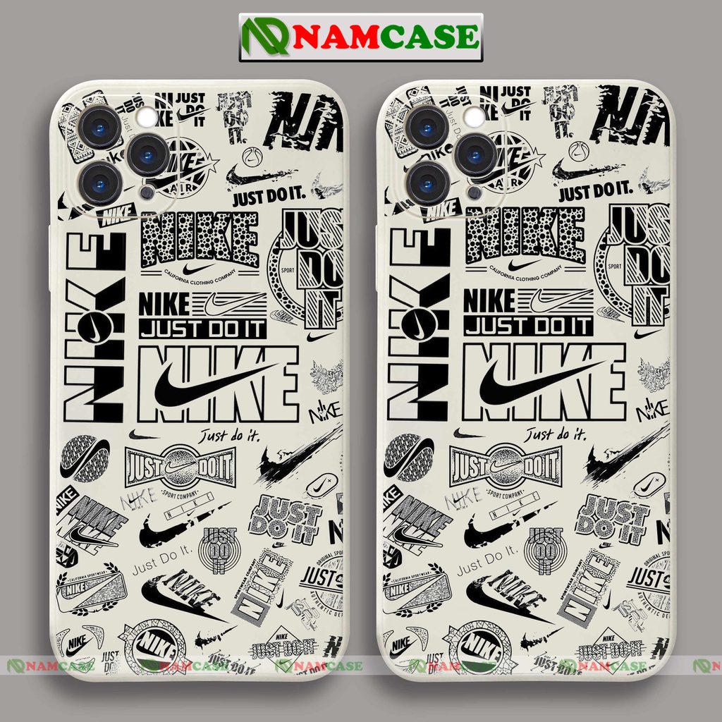 Ốp lưng iPhone Nike cạnh viền vuông silicon mềm dẻo bảo vệ camera cho iphone 6/6s/7/8/X/XS/XR/11/12/13 Pro Plus