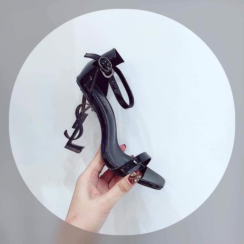 Sandal da bóng quai mảnh Y.S gót 9p siêu sang
