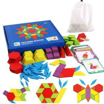 Ghép hình tư duy theo thẻ Pattern block - gỗ