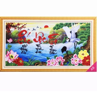 Tranh đính đá 5D- Chữ Phúc Lộc Thọ 02- Tranh Mỹ Thuật Minh Hiền