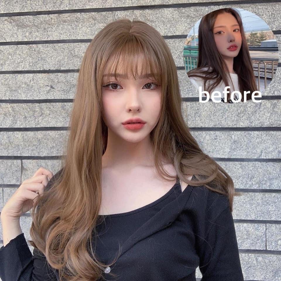 Tóc giả nguyên đầu xoăn đuôi 40cm 8112
