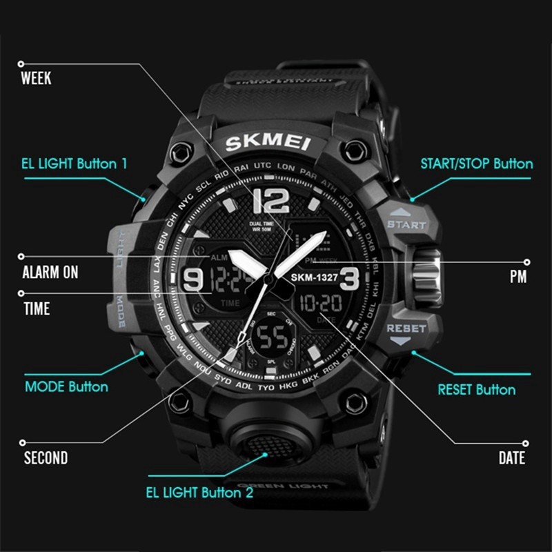 Đồng Hồ SKMEI 1327 Cho Nam Kỹ thuật số Chống Nước Cá Tính Thời Trang | BigBuy360 - bigbuy360.vn