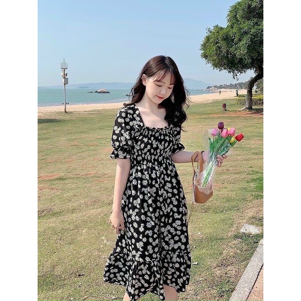 Váy hoa nhí nữ tính⚡⚡GIÁ RẺ⚡⚡👗👗chất vải voan hoa👗👗 phù hợp dạo phố, đi chơi picnic