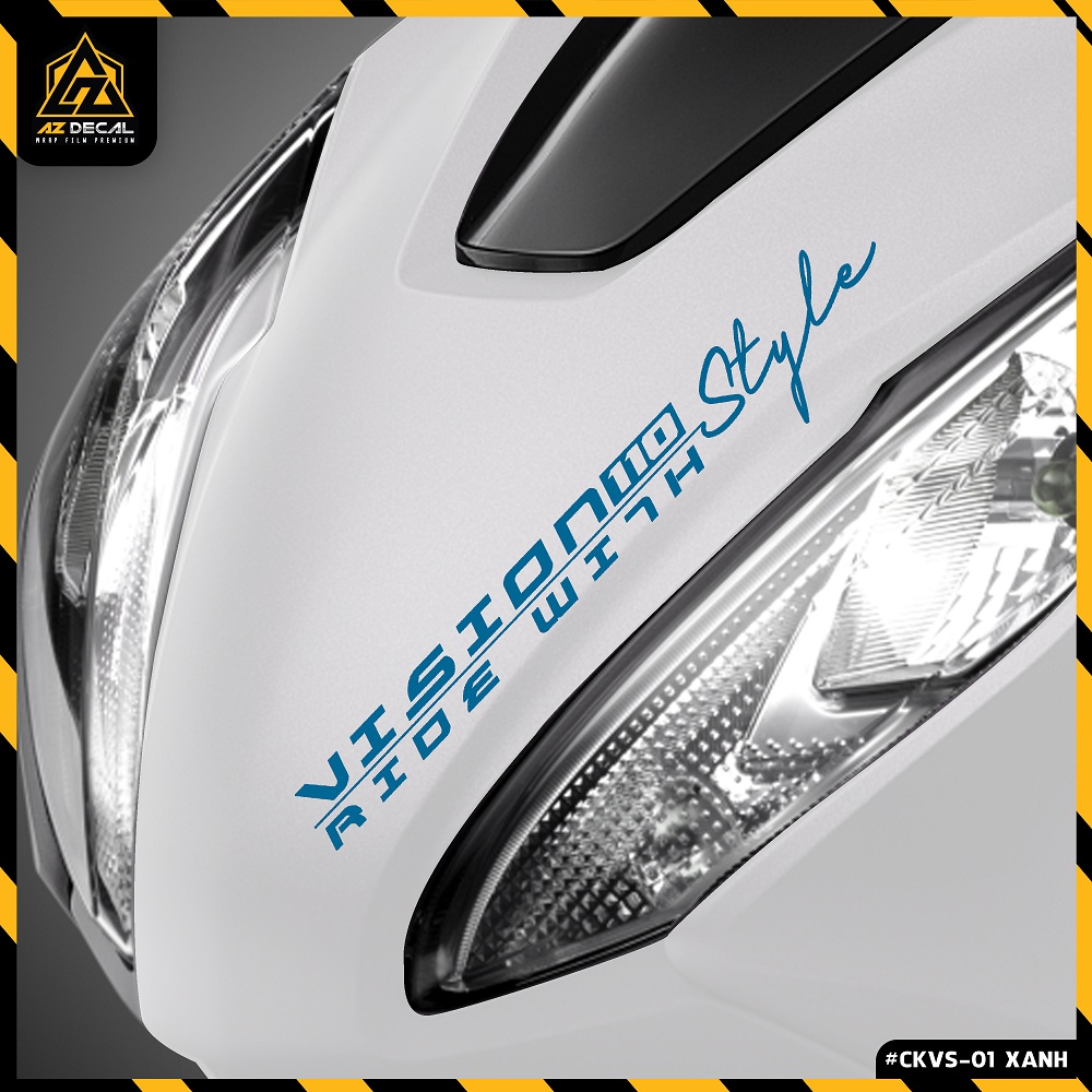 [Chọn Màu] Tem Dán Xe Vision Tinh Tế Chữ Ride With Style | CKVS-01 | Decal Trang Trí Xe Honda Vision Dễ Dán