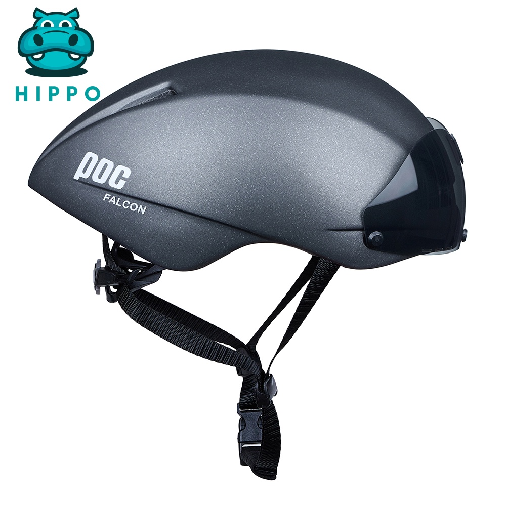 Mũ bảo hiểm xe đạp thể thao Poc Falcon siêu nhẹ Matte Gun màu đen nhám - HIPPO HELMET