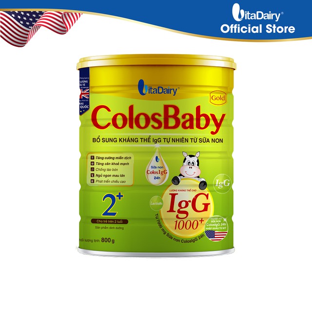 Sữa non Colosbaby Gold IgG 1000 0+, 1+, 2+ Lon 800g