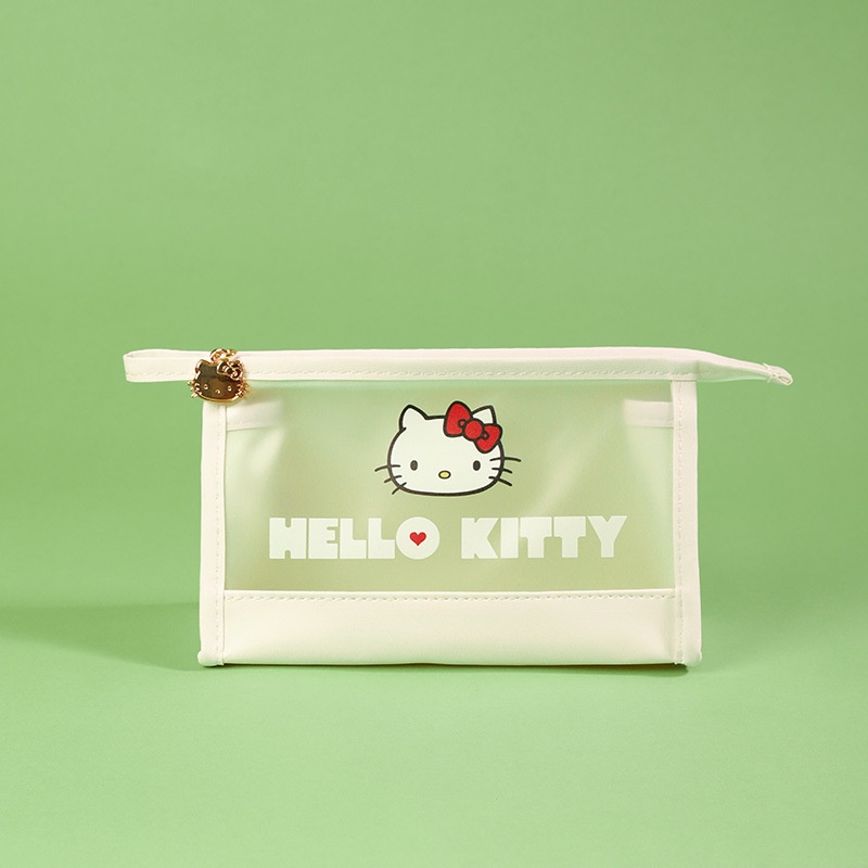 Túi Đựng Bút Trong Suốt Họa Tiết Hoạt Hình Hello Kitty Dễ Thương Ốp