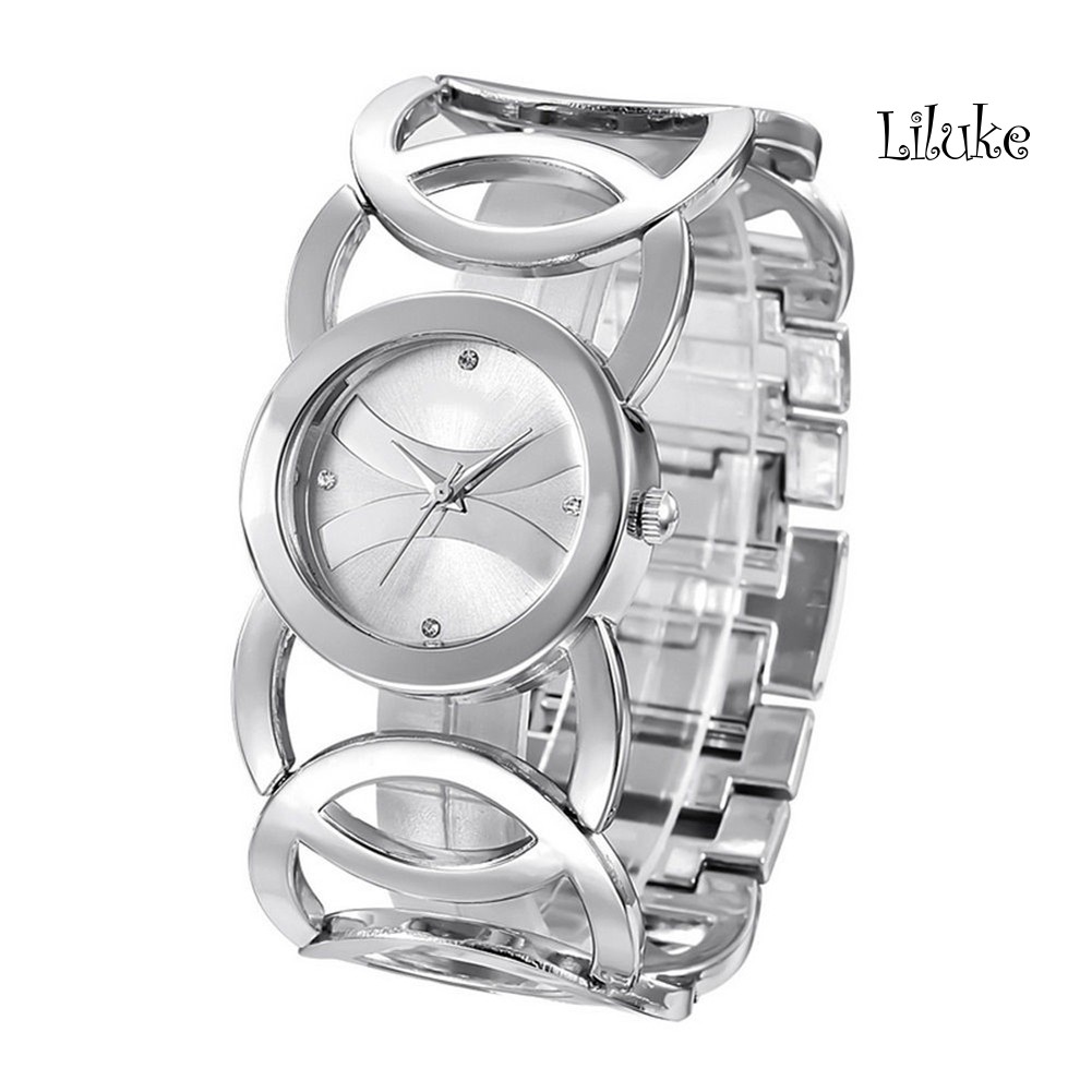 Đồng hồ quartz nữ đính hột xoàn dây thép không gỉ