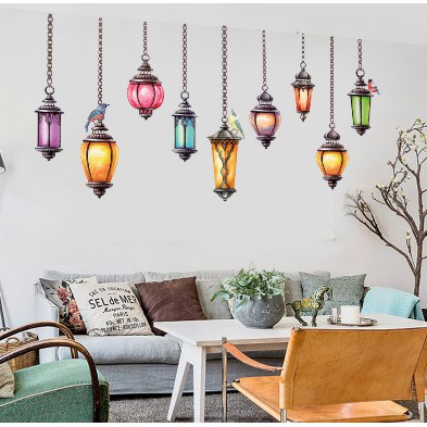 Giấy Dán Tường Decal - Miếng Dán Tường Trang trí nội thất hình đèn chiếu sáng