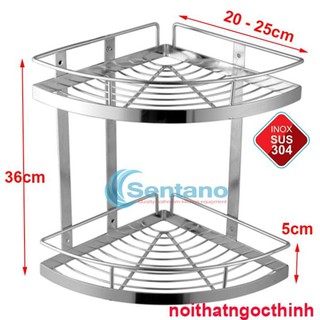 Kệ góc đa năng nhà tắm 2 tầng inox 304 cao cấp không gỉ sét