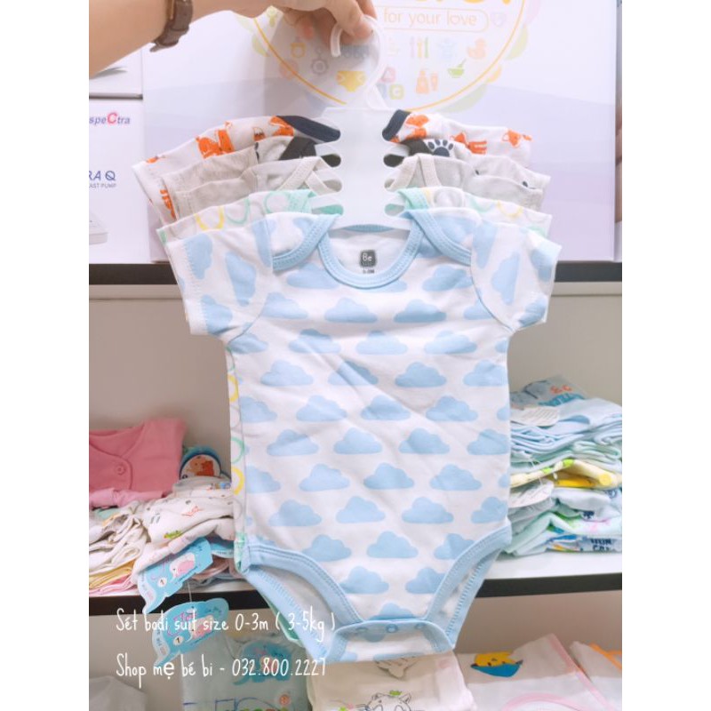 Set 5 Bộ BodySuit Cho Bé Từ 0 - 6 Tháng Tuổi