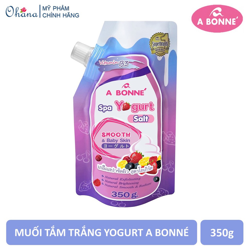 Muối Tắm Trắng và Tẩy Tế Bào Chết A Bonne' Spa Yogurt Salt (350g)