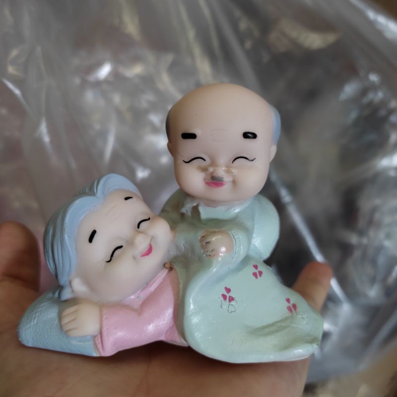 Đôi ông bà mô hình trang trí nhà cửa, tiểu cảnh, bánh kem