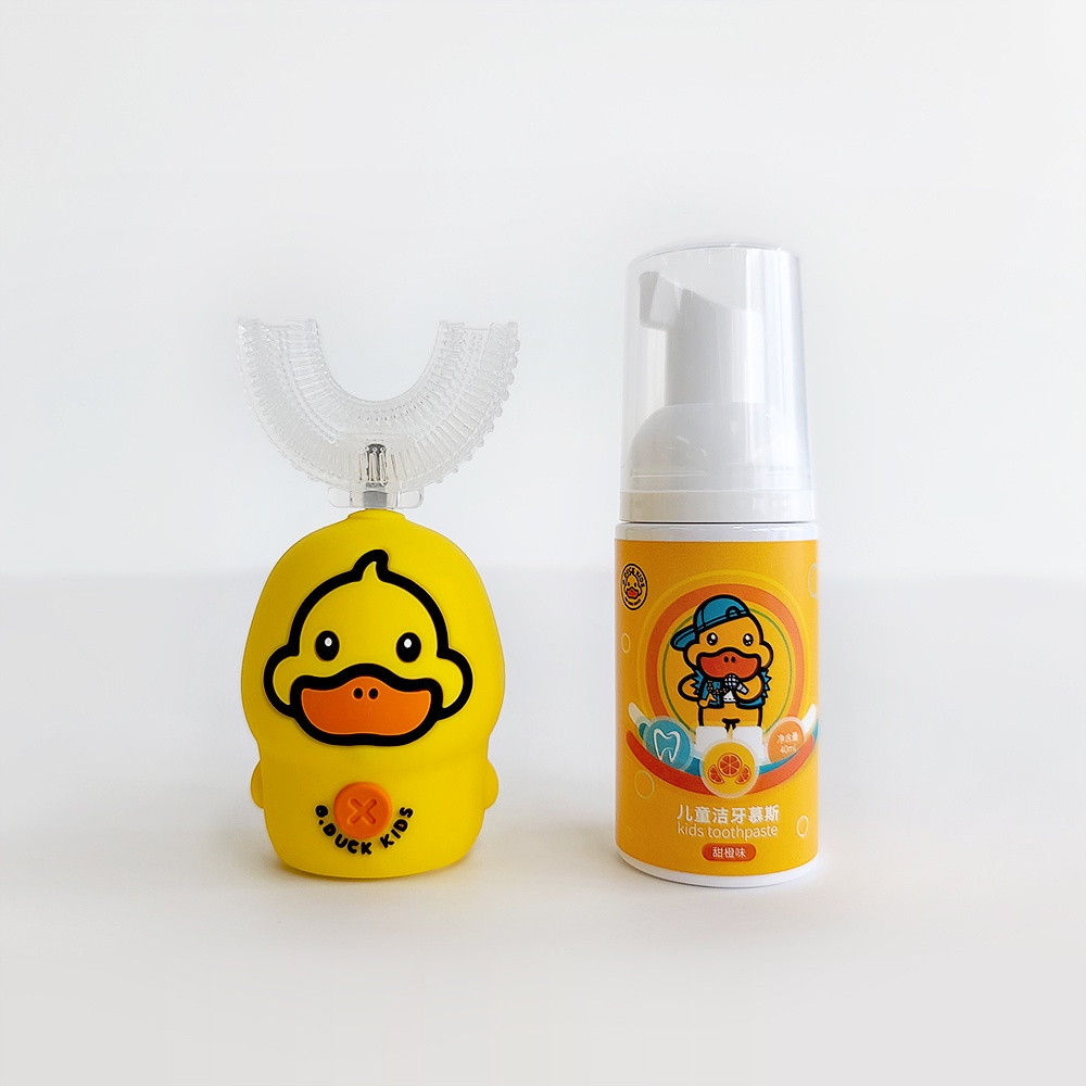 G.DUCK Little Yellow Duck Bàn chải đánh răng điện thông minh hình chữ U Miệng hoàn toàn tự động sạc Sonic Bàn chải đánh