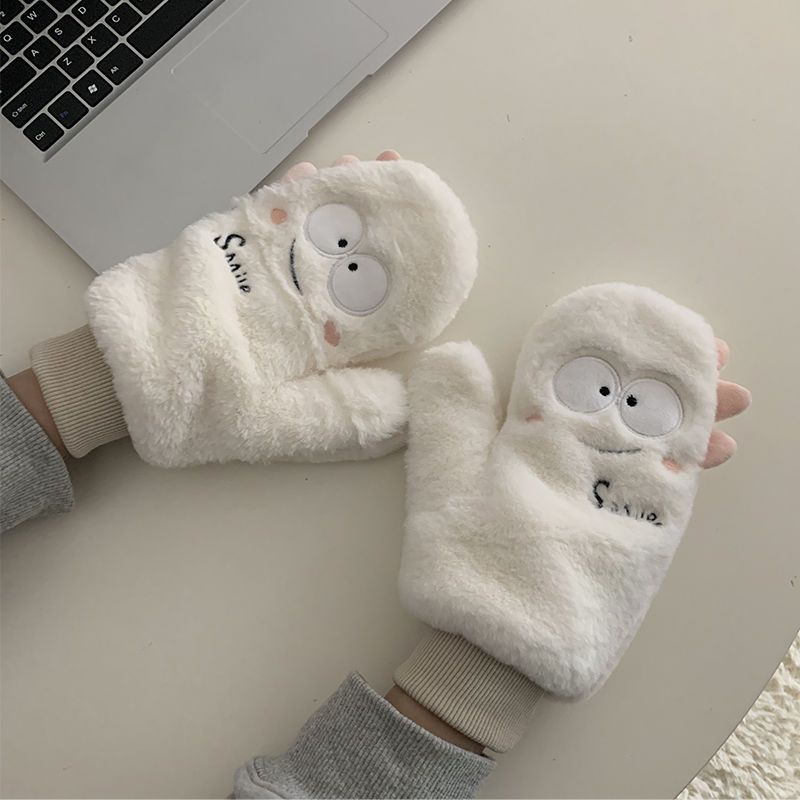 Găng Tay Lông Dày Giữ Ấm Mùa Đông Khi Lái Xe Cho Nữ Sinh