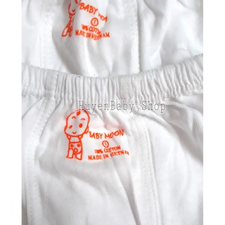 Quần dài sơ sinh. quần dài mặc bỉm màu trắng baby moon cho bé từ sơ sinh - ảnh sản phẩm 3