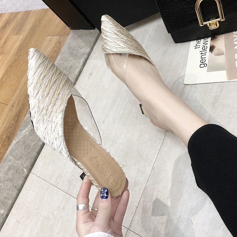 Dép Cao Gót Mũi Nhọn Thời Trang Mùa Hè Phong Cách Hàn Quốc Cho Nữ 2021