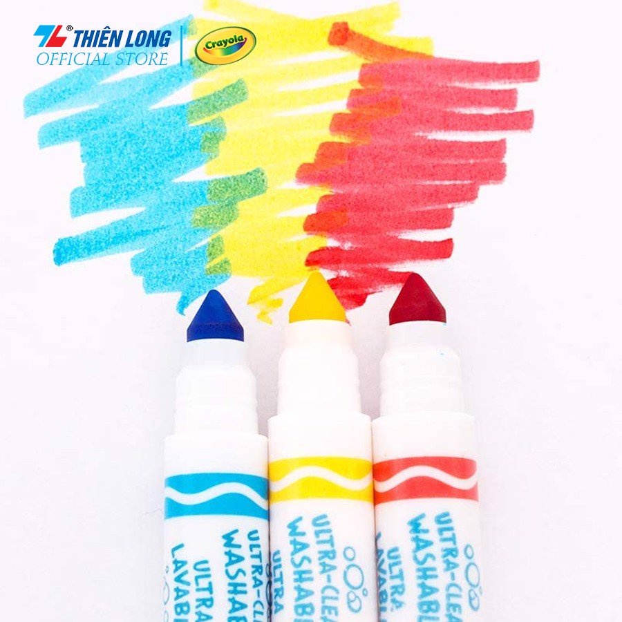 Bộ 12 màu bút lông màu nét đậm có thể rửa được Crayola Board Line Ultra Clean Washable Marker