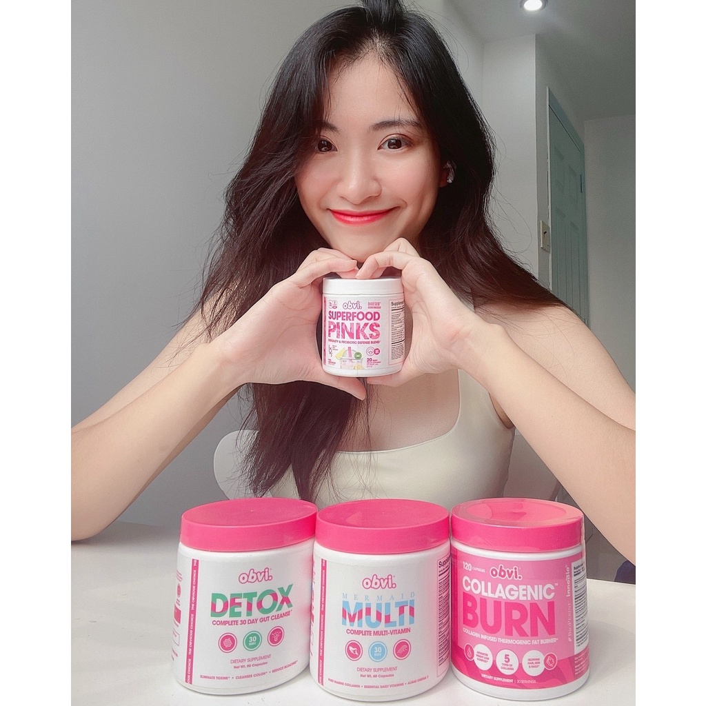 Obvi Pinks SuperFood & Immunity Blend, hỗ trợ cải thiện tiêu hoá, tăng sức đề kháng