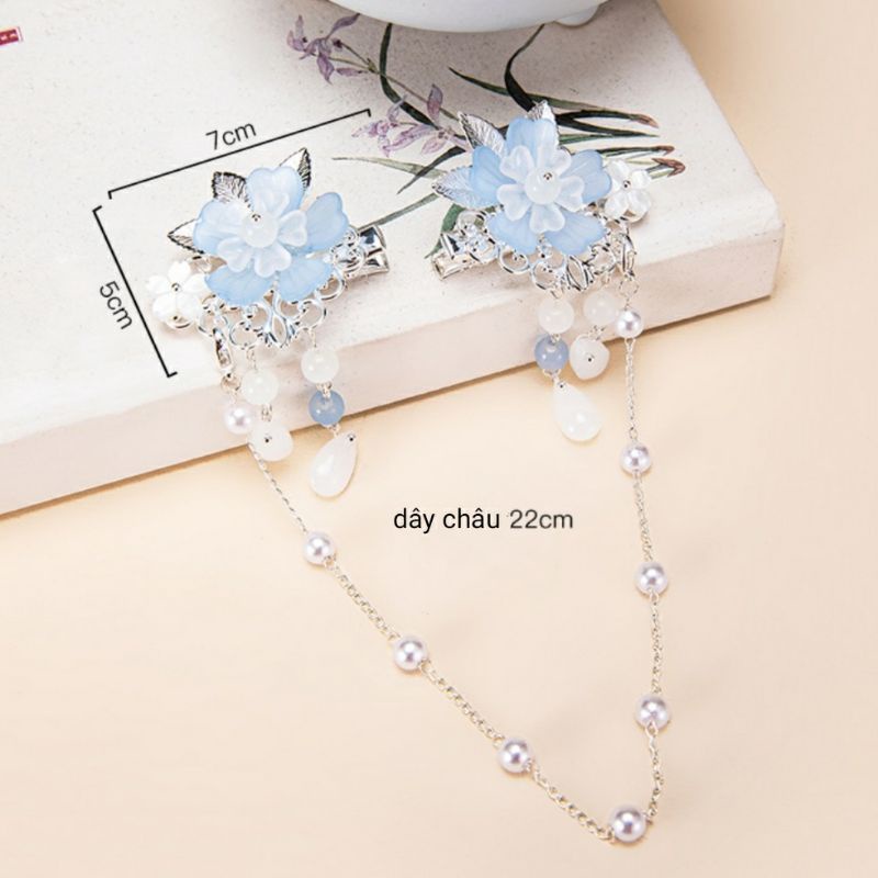 KẸP TÓC CỔ PHONG CỔ TRANG HOA ĐÀO CÁNH TIM 5 CÁNH