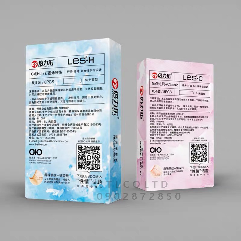 COMBO 2 HỘP Bao cao su ngón tay LES-H và LES-C