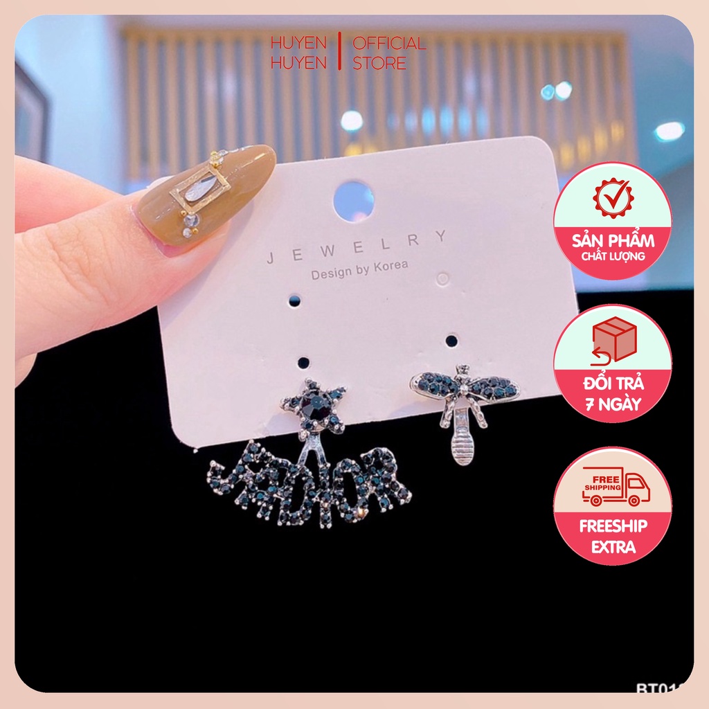 Bông tai Jadi0r ong đính đá sang chảnh