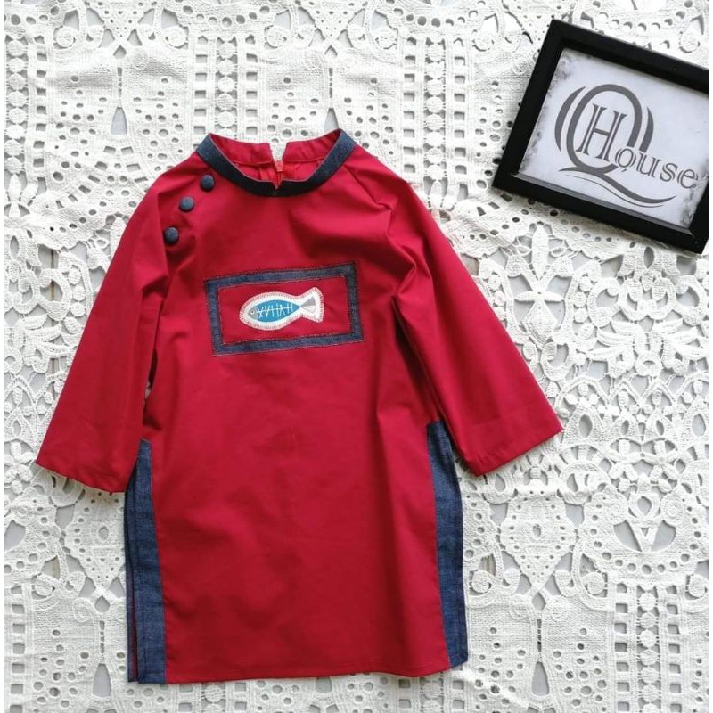 Set áo dài bé trai Qhouse