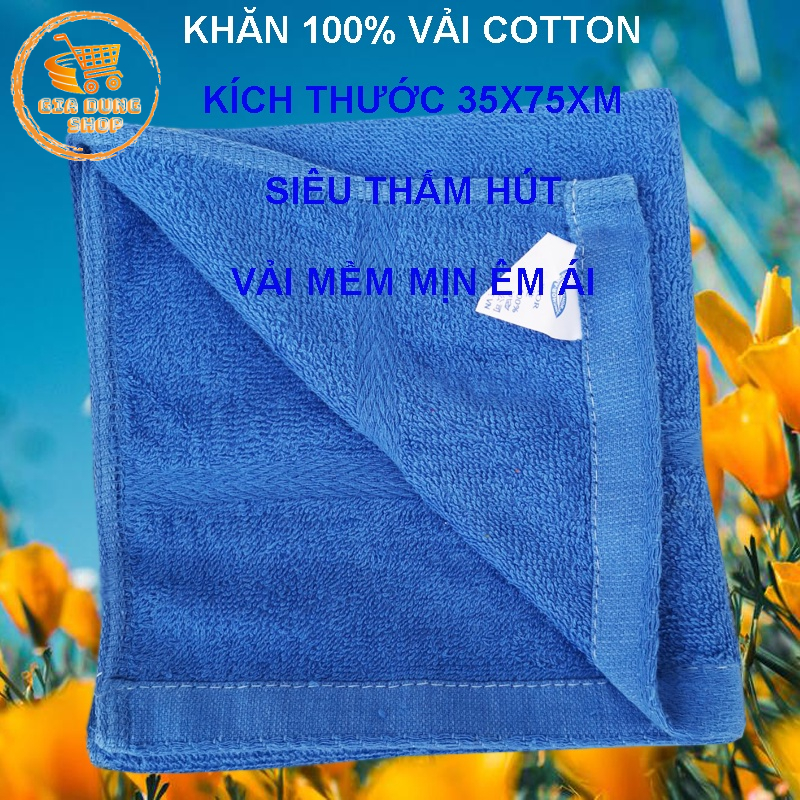 Khăn Gội Đầu, Khăn Tắm Vải Cotton 100% Kích Thước 35X75CM Hàng Đẹp Siêu Thấm Hút Nước