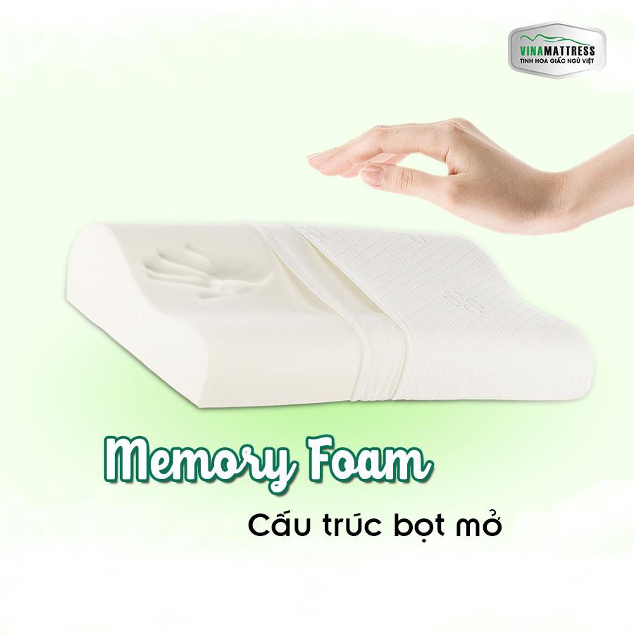 Gối Vinapillow Memory Foam Mixed Vinamattress - Chất liệu Foam êm ái có lớp gel làm mát lạnh