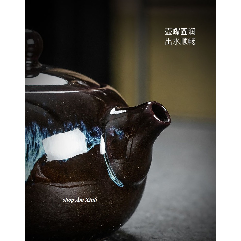 Bộ ấm chén men thiên mục Lông thỏ