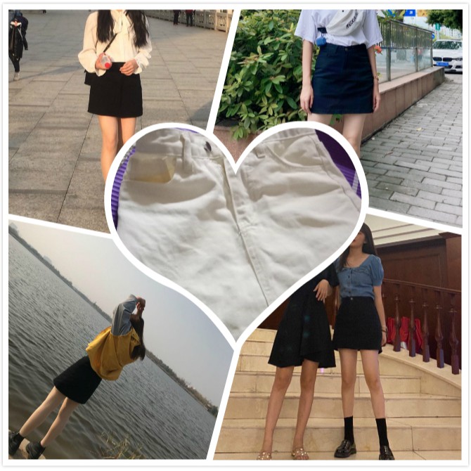 Chân Váy Denim Lưng Cao Phong Cách Hàn Quốc