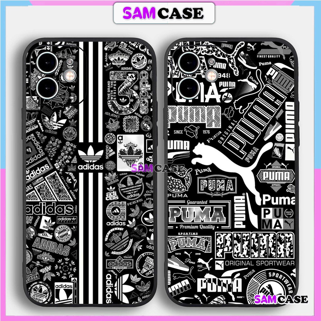 Ốp lưng iPhone 6/6s/7/8/X/XS/11/12/13/14 Pro Plus Max viền vuông chống sốc bảo vệ camera silicon mềm họa tiết hình PUMA